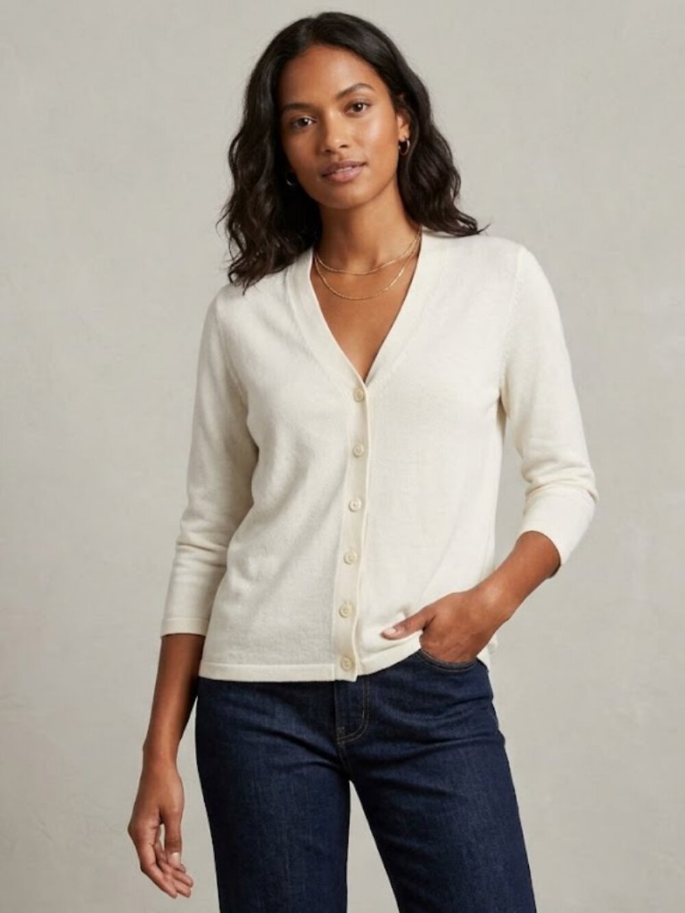 Banana Republic Off-White 100%Cotton Top Medium